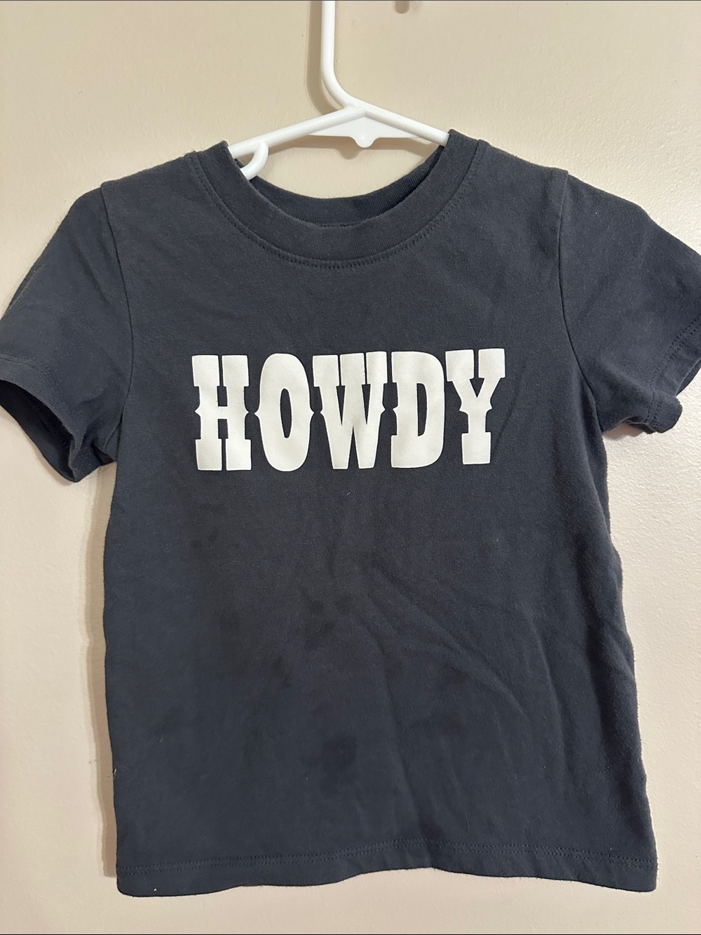 Cat & Jack Black Tee with White HOWDY Graphic